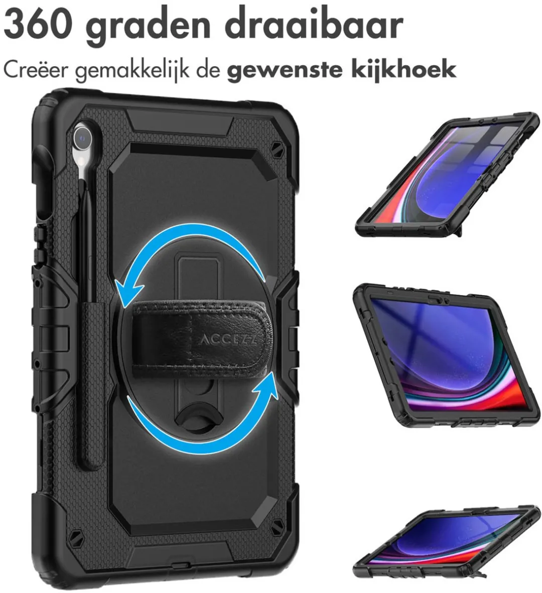 Accezz Tablethoes SH00067826 - Samsung Galaxy Tab S10 FE/S9 11 inch - Zwart