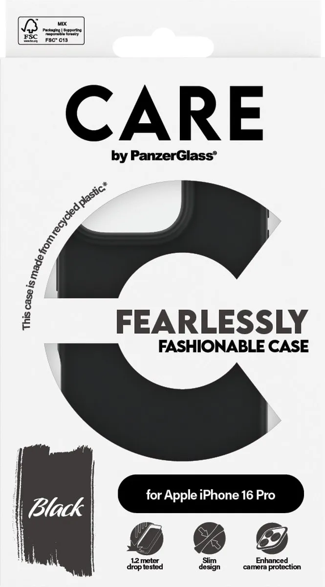 PanzerGlass CARE iPhone 15 Pro Hoes - Zwart