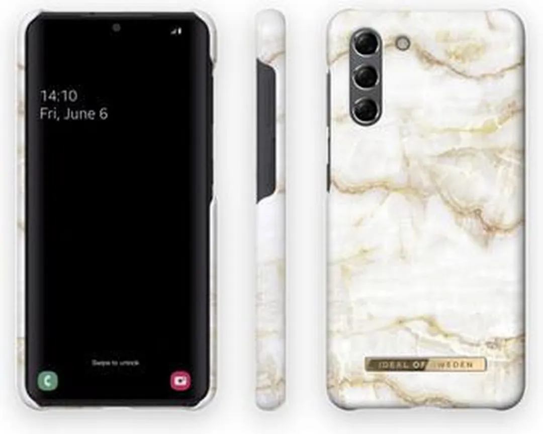 iDeal of Sweden Galaxy S21 Hardcase Golden Pearl Marble - 7340196263043 - afbeelding 6 van 6
