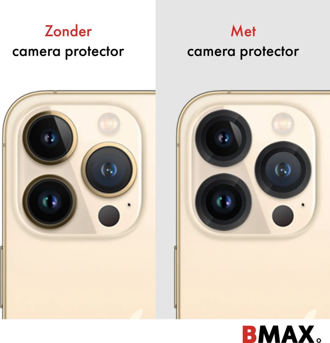 BMAX iPhone 13 Pro Camera Beschermglas - Zwart
