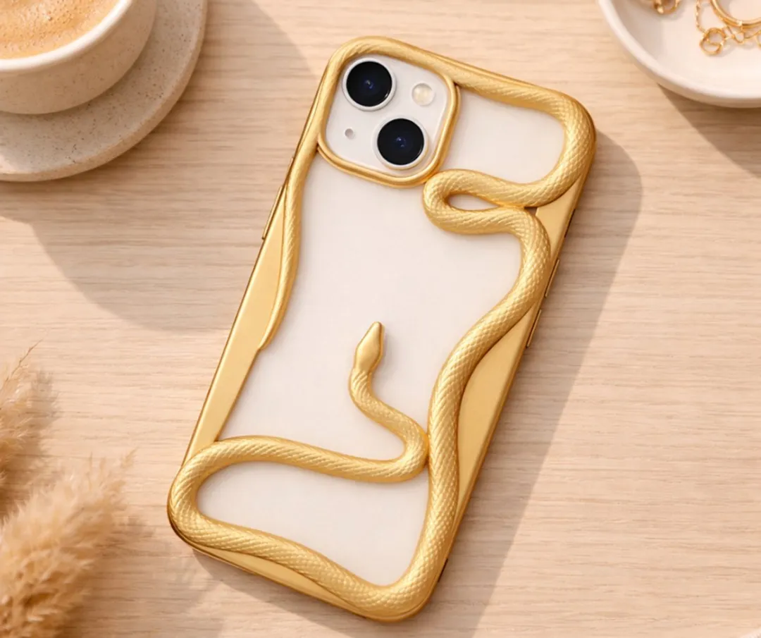 NUVEX iPhone 15 Slang Design Hoesje - Goudkleur