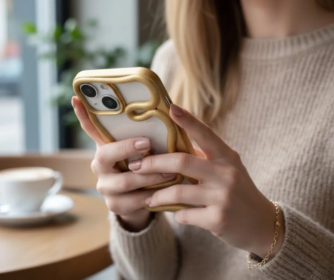 NUVEX iPhone 15 Slang Design Hoesje - Goudkleur