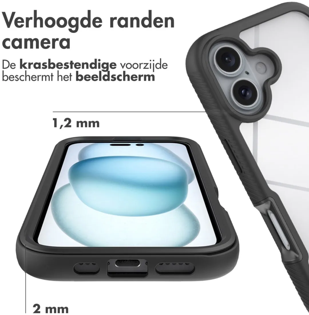 Imoshion Hoesje iPhone 16 - 360° Bescherming - Zwart