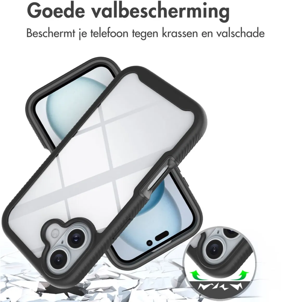 Imoshion Hoesje iPhone 16 - 360° Bescherming - Zwart
