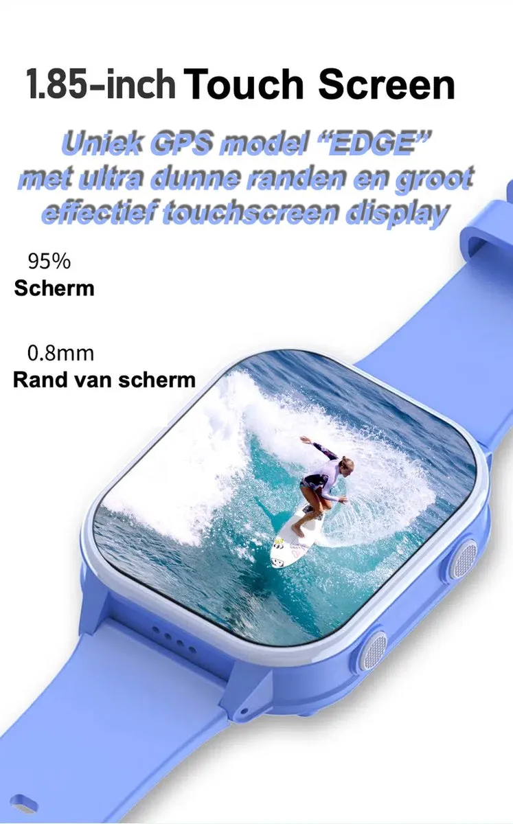 GPSHorlogeKids Edge Roze GPS Horloge - 4G Videobellen - 600mAh