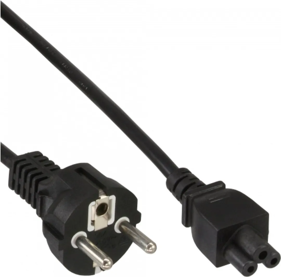 InLine C5 CEE 7/7 Stroomkabel 3x1,00mm - 3m - Zwart