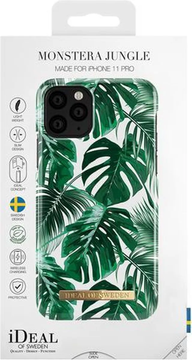 iDeal of Sweden iPhone 11 Pro Hoesje Monstera Jungle - Wit/ Groen