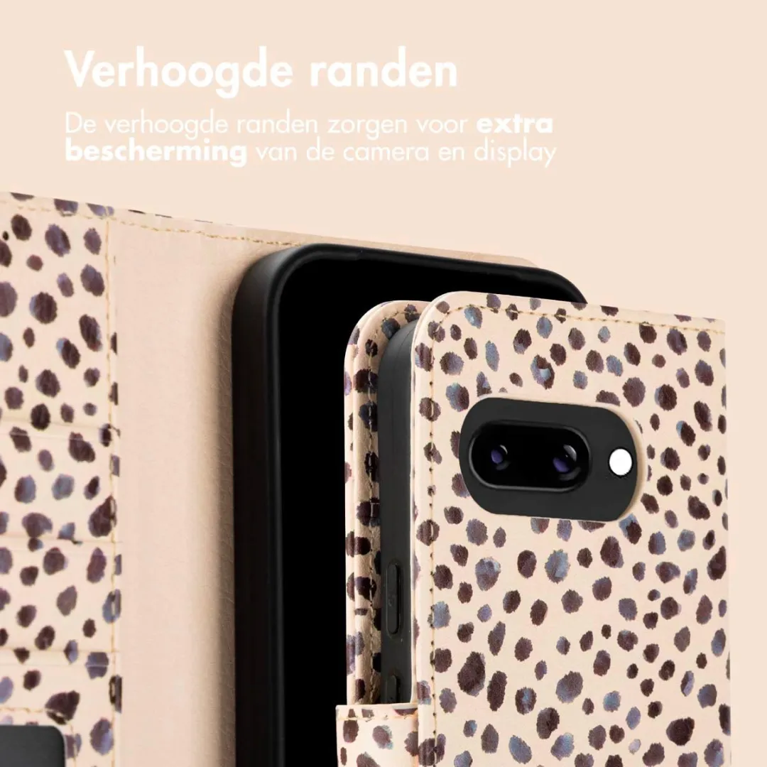 Imoshion Bookcase Hoesje Google Pixel 9a - 3 Pasjes - Black And White Dots