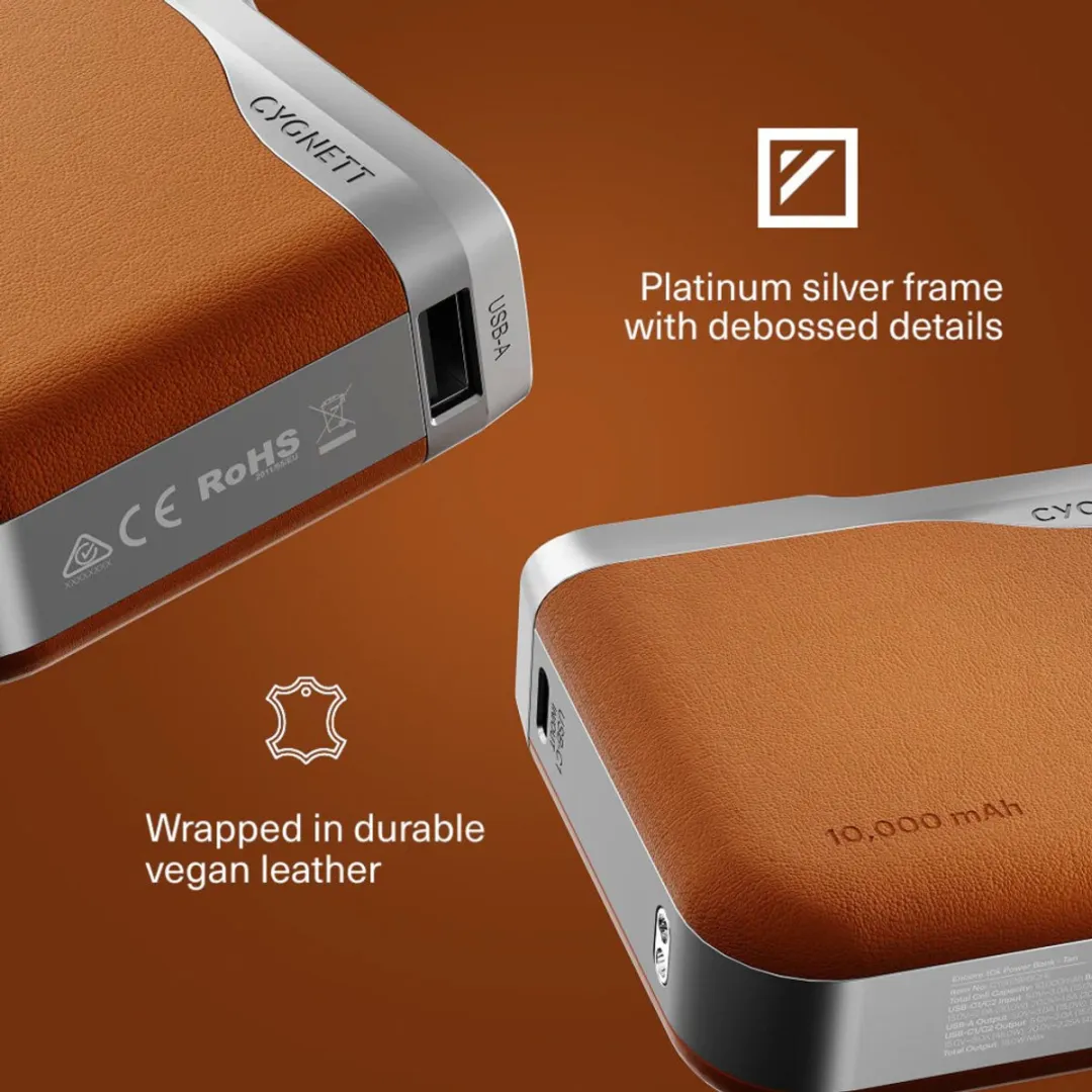 Cygnett Encore CY5628PBCHE Power Bank 10.000mAh - 45W - Bruin - afbeelding 6 van 6