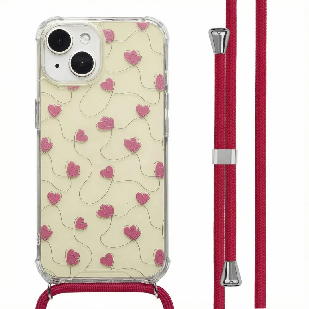 Imoshion iPhone 15 Hoesje - Dusty Rose Connected Hearts