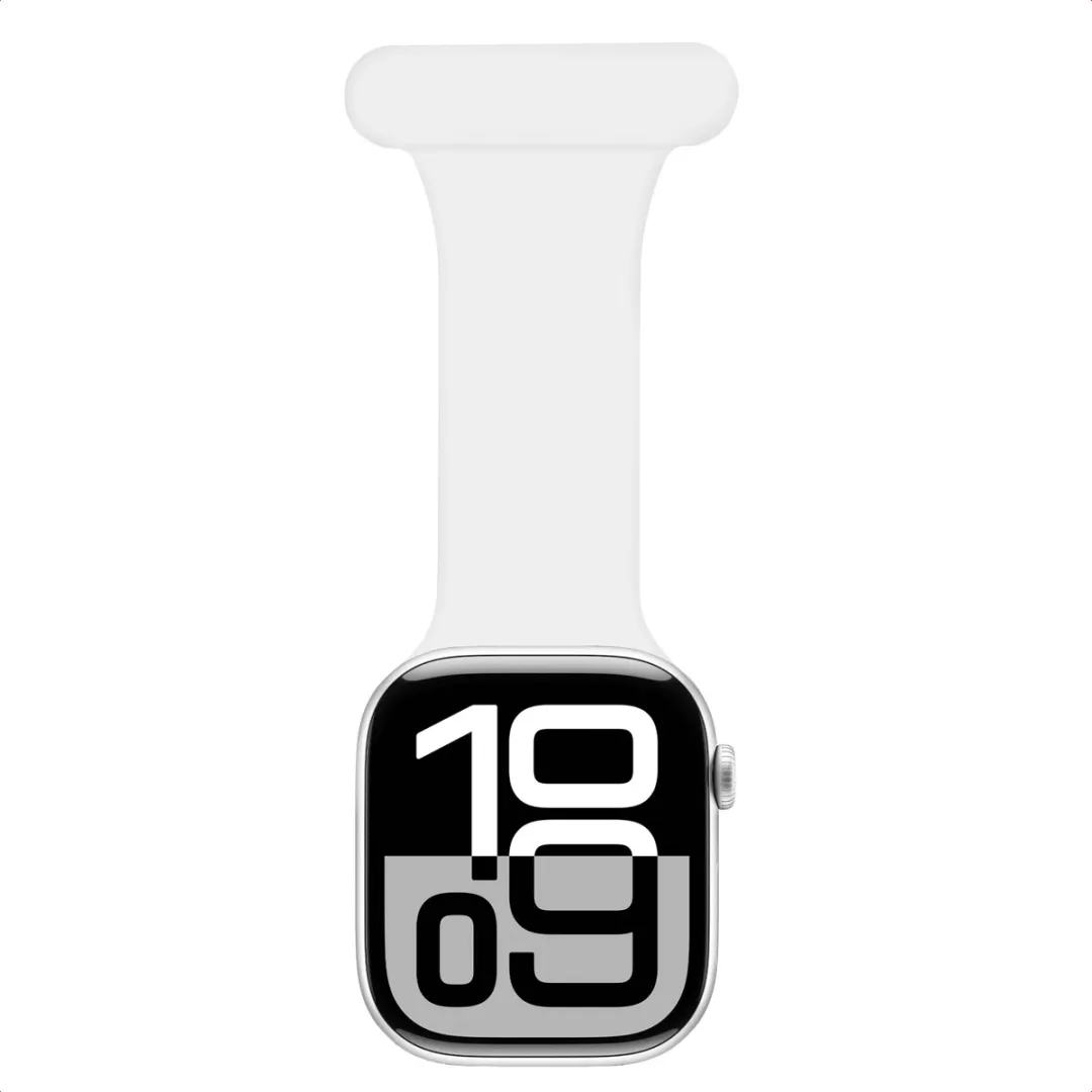 Verpleegkundige siliconen bandje - Geschikt voor Apple Watch 1, 2, 3, 4, 5, 6, 7, 8, 9, 10, 11 (42 mm), SE - 38/40/41 mm - Wit