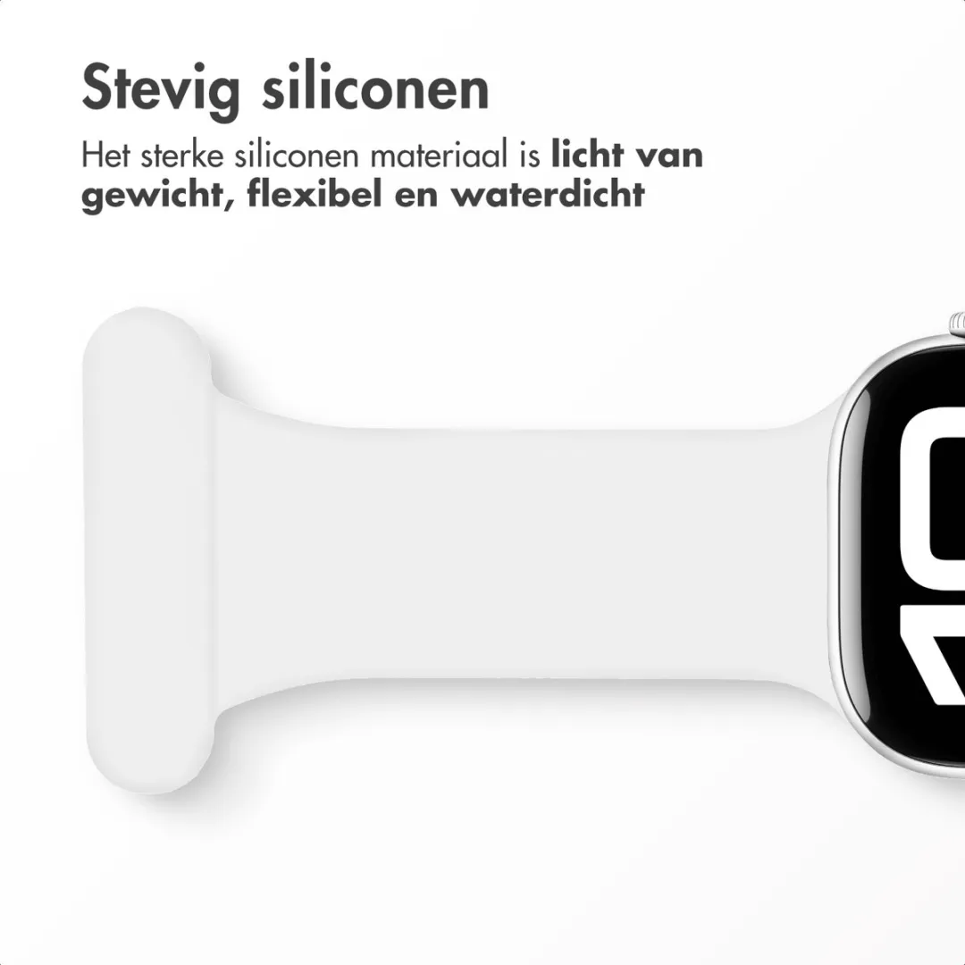 Verpleegkundige siliconen bandje - Geschikt voor Apple Watch 1, 2, 3, 4, 5, 6, 7, 8, 9, 10, 11 (42 mm), SE - 38/40/41 mm - Wit
