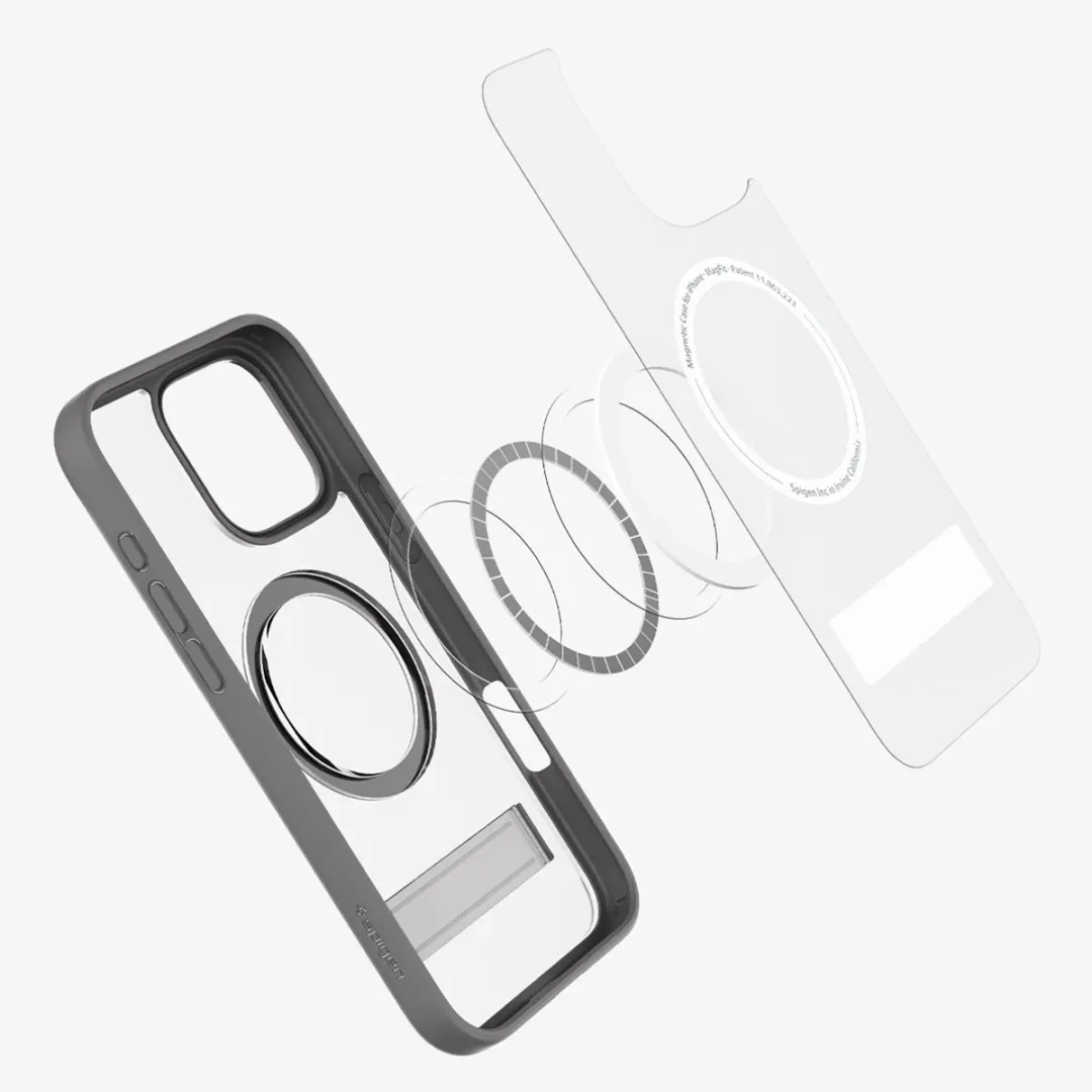 Spigen Ultra Hybrid S ACS08380 iPhone 16 Pro Hoes - Grijs/Transparant - afbeelding 6 van 6
