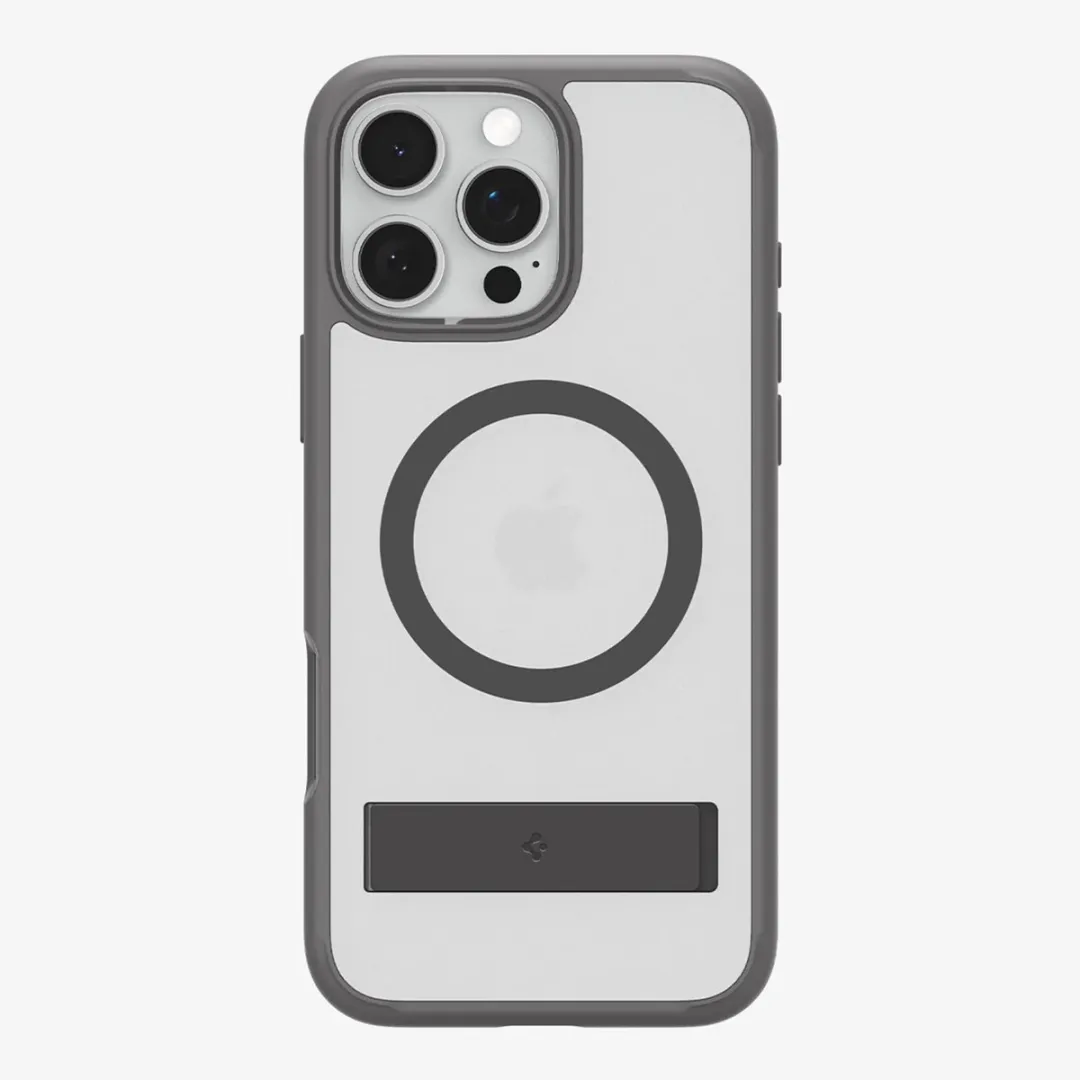Spigen Ultra Hybrid S ACS08380 iPhone 16 Pro Hoes - Grijs/Transparant