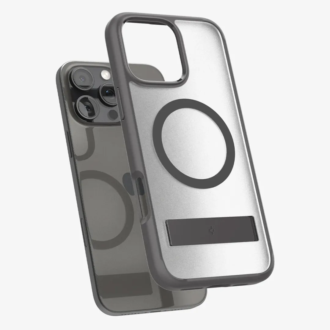 Spigen Ultra Hybrid S ACS08380 iPhone 16 Pro Hoes - Grijs/Transparant