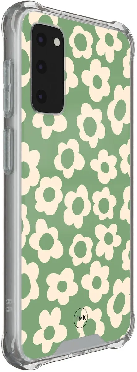 Casevibes S/S20FE/S/028 Hoesje Samsung Galaxy S20 FE - Groene Retro Bloemen - Schokbestendig