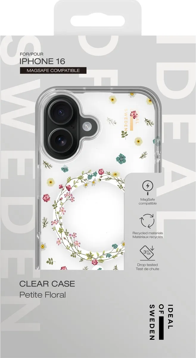 iDeal of Sweden Clear Case iPhone 16 Petite Floral - MagSafe