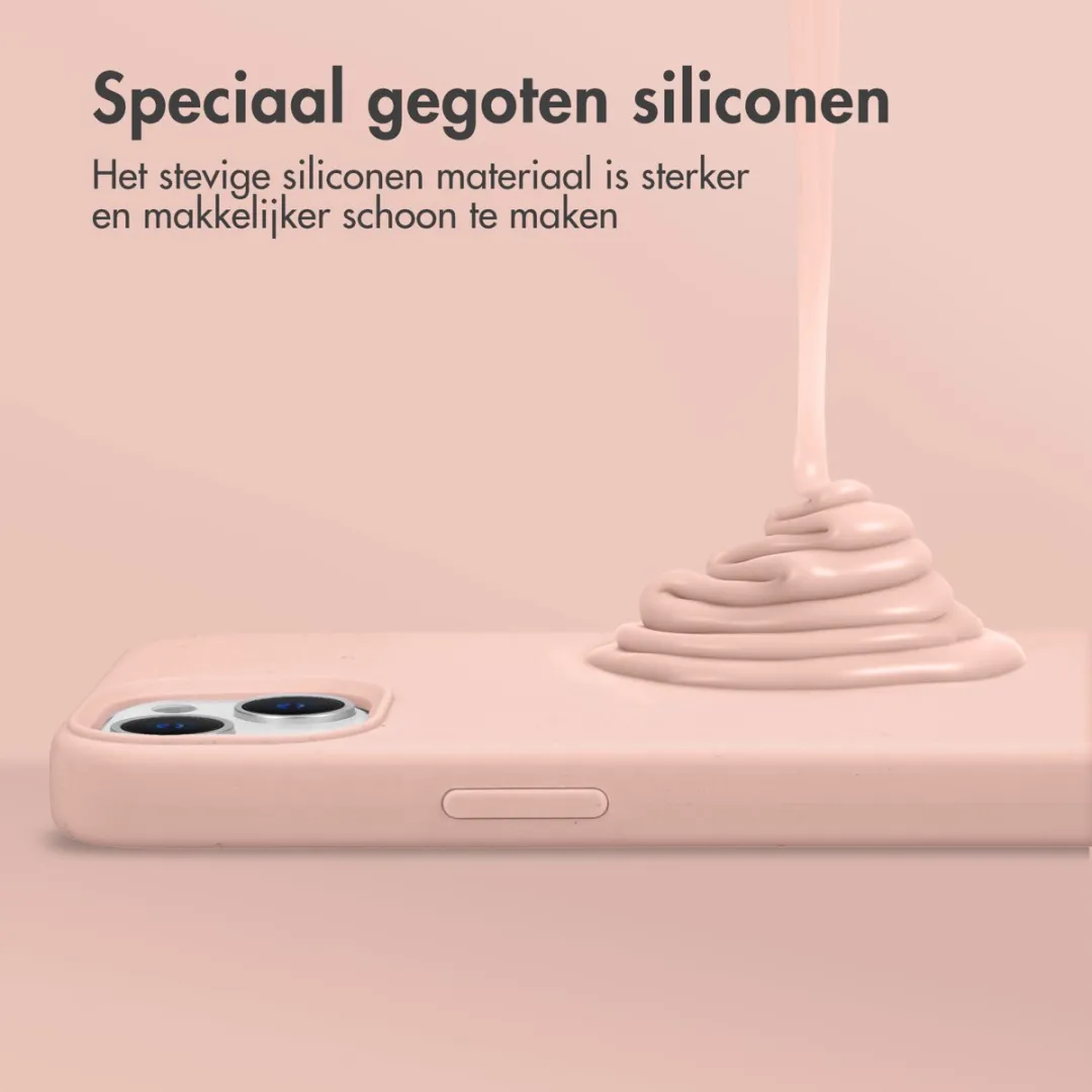 Accezz Hoesje iPhone 15 Roze - Liquid Silicone Backcover