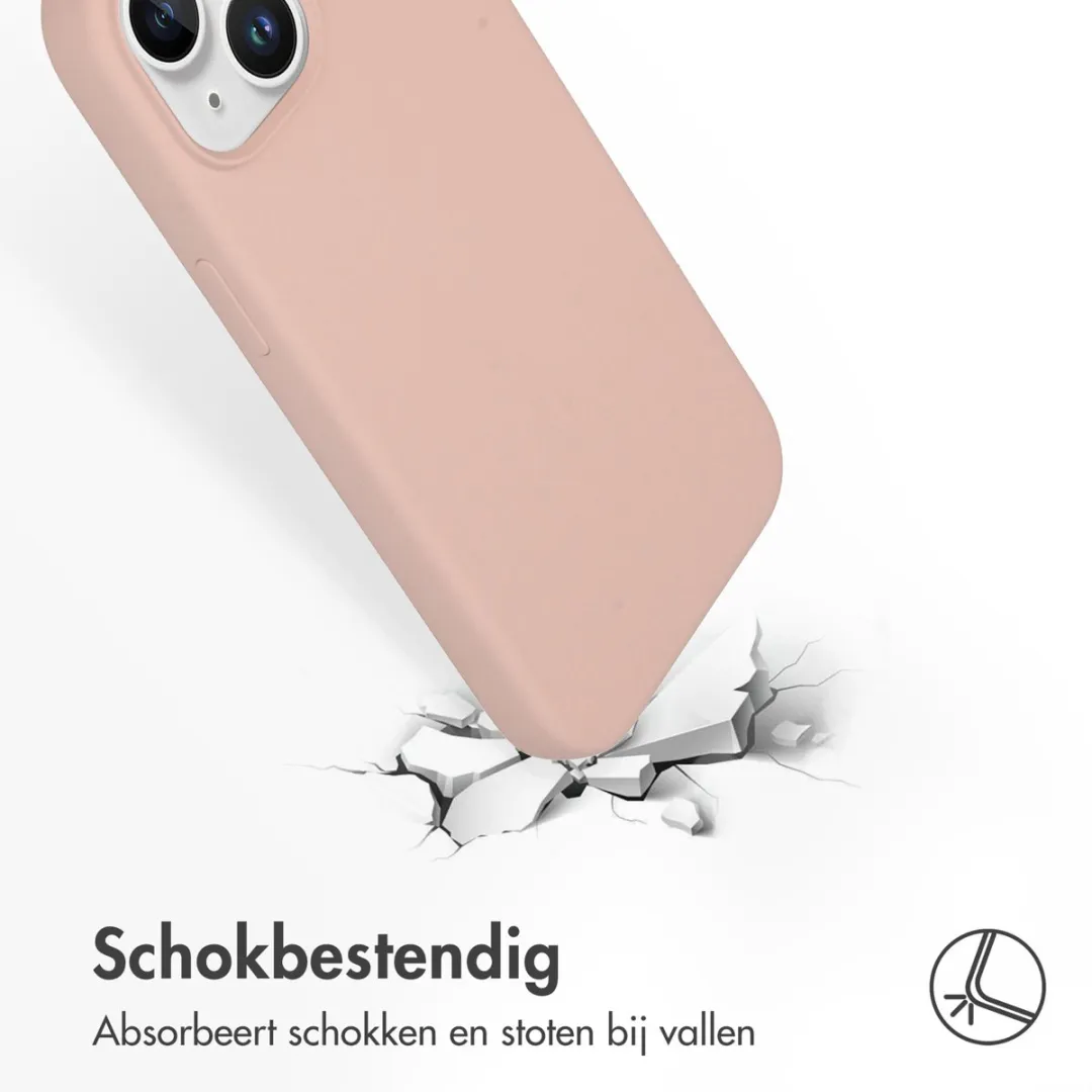 Accezz Hoesje iPhone 15 Roze - Liquid Silicone Backcover