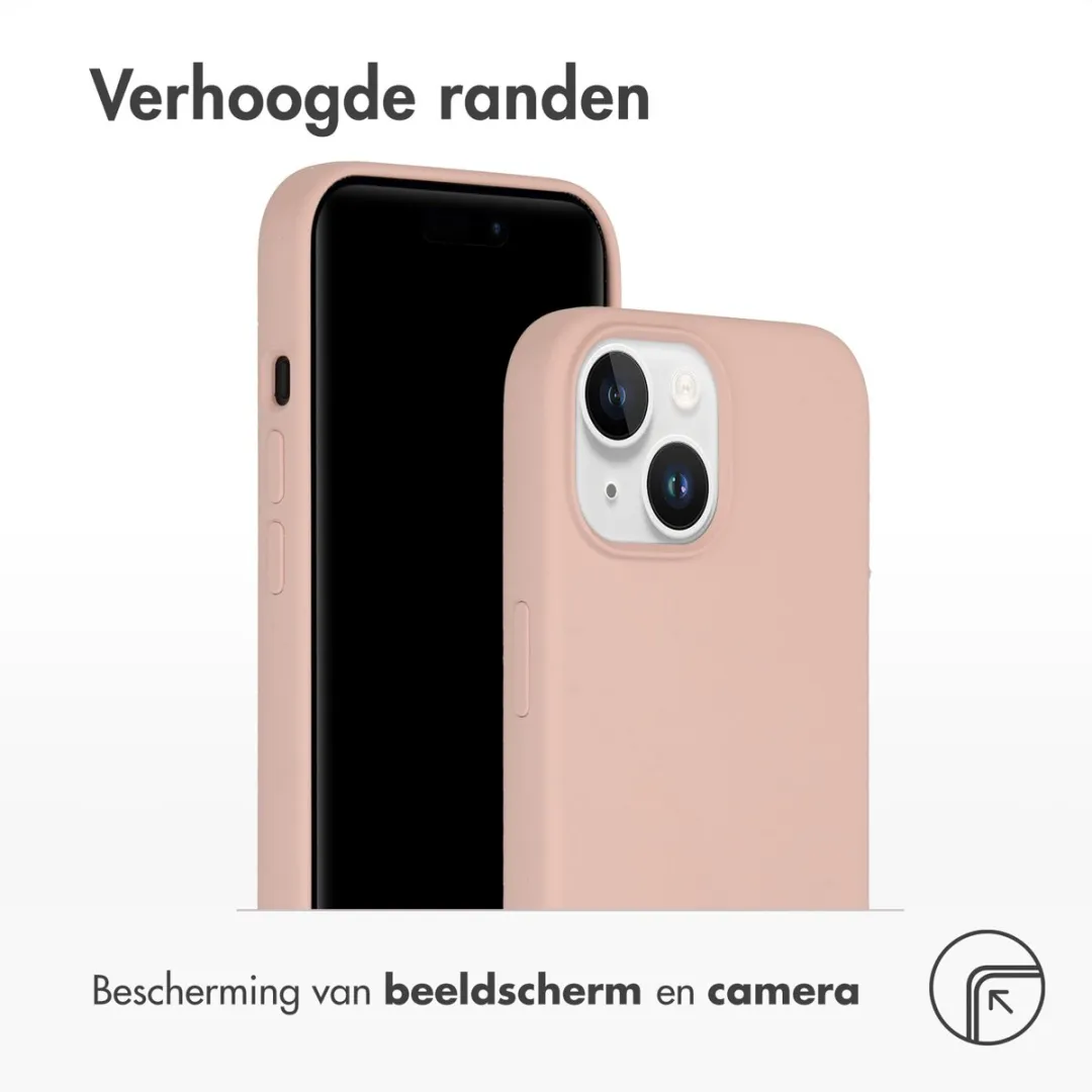 Accezz Hoesje iPhone 15 Roze - Liquid Silicone Backcover