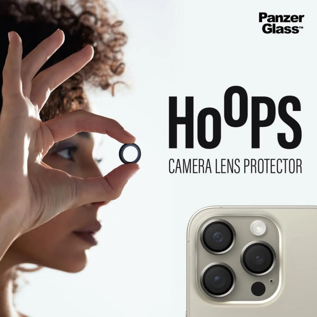 PanzerGlass Optical Hoop Rings iPhone 15 Pro/Pro Max - Camera Lens Glas - Titanium Grijs