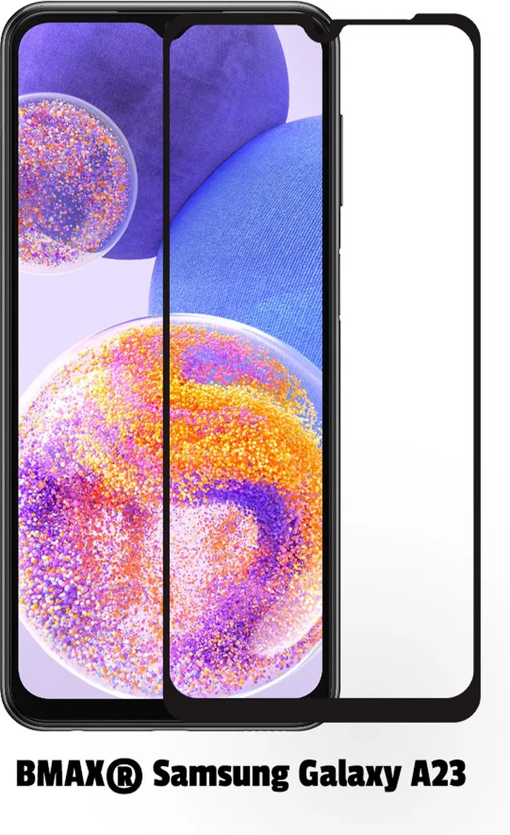 BMAX Screenprotector Samsung Galaxy A23 - 2 Stuks - Zwart