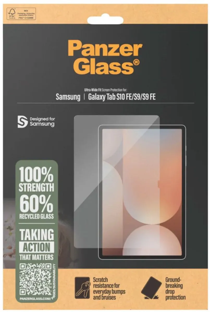 PanzerGlass Ultra Wide Fit Screenprotector Samsung Galaxy Tab S10 FE