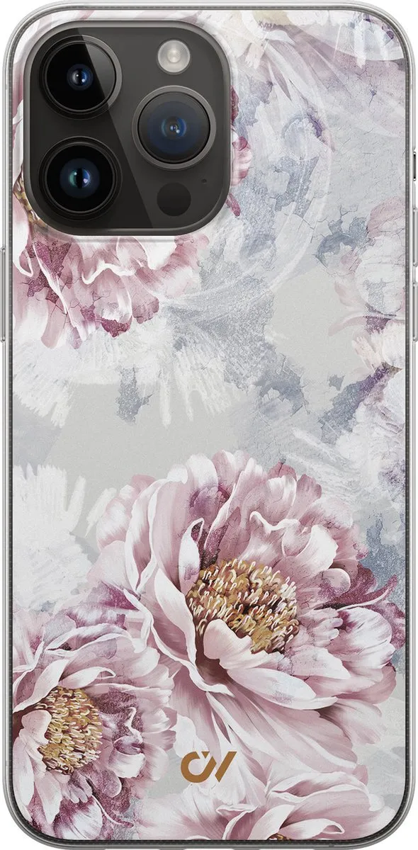 Casevibes iPhone 14 Pro Max Hoesje Floral Print Beige