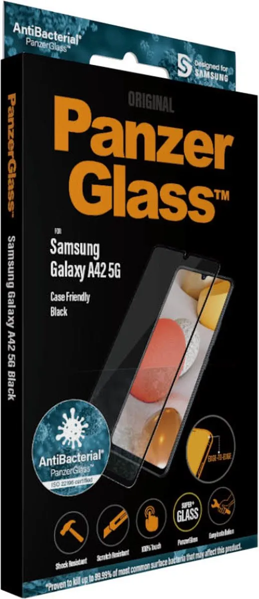 PanzerGlass PZ-7250 Screenprotector Samsung Galaxy A42 5G - Zwart - afbeelding 6 van 6