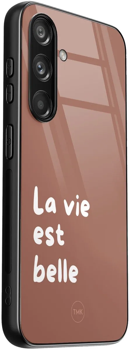 Casevibes Hoesje Samsung Galaxy S24 La Vie Est Belle - Bruin - afbeelding 2 van 3