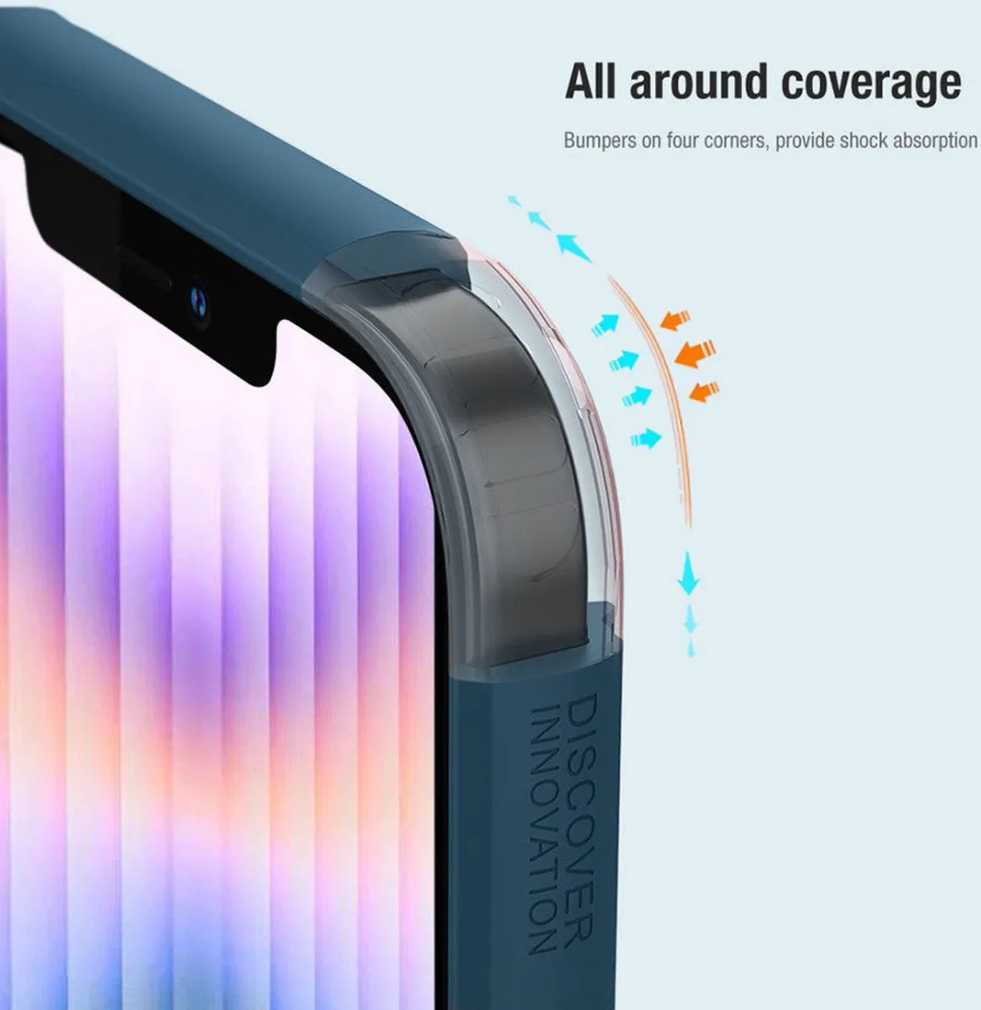 Nillkin Super Frosted Shield Hoesje iPhone 14 Plus - Blauw - afbeelding 5 van 6