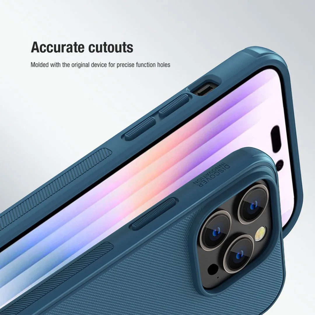 Nillkin Super Frosted Shield Hoesje iPhone 14 Plus - Blauw - afbeelding 6 van 6