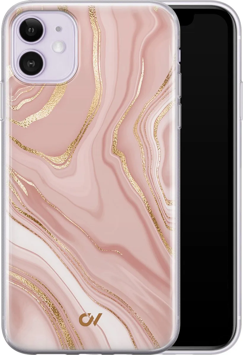 Casevibes Hoesje iPhone 11 Rose Marble - A/11/UV/014