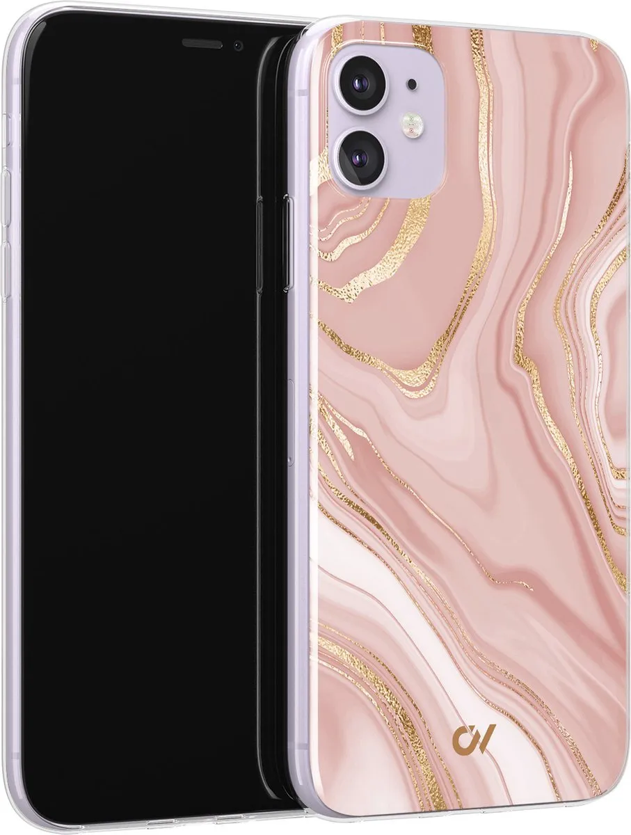 Casevibes Hoesje iPhone 11 Rose Marble - A/11/UV/014