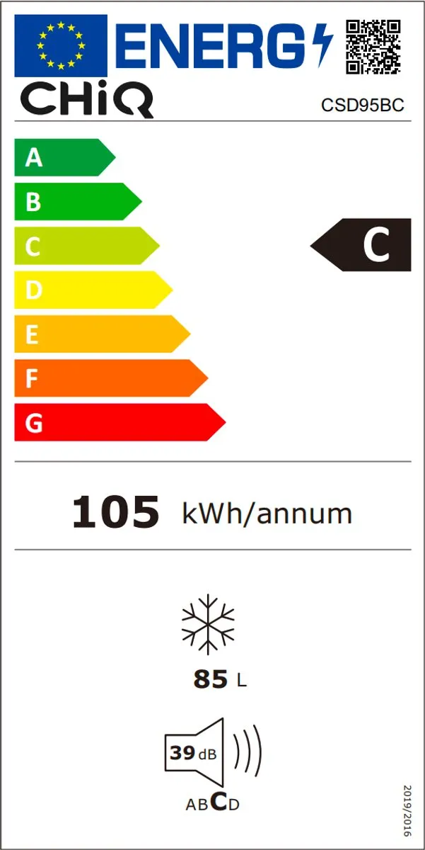 CHiQ CSD95BC Vrijstaande Vriezer 85L - Zwart