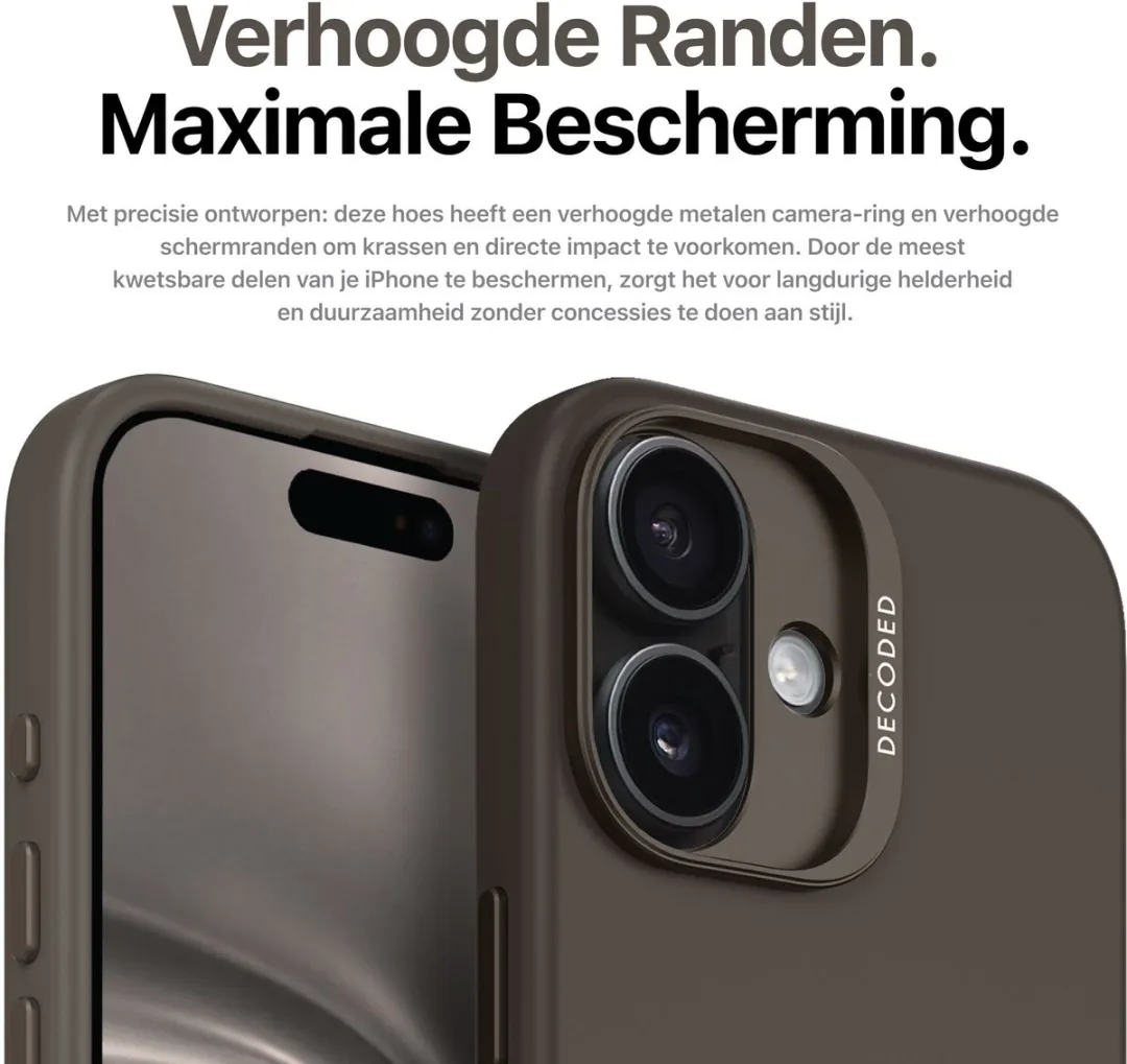 Decoded Siliconen Hoesje iPhone 16 Plus - Phantom Zwart