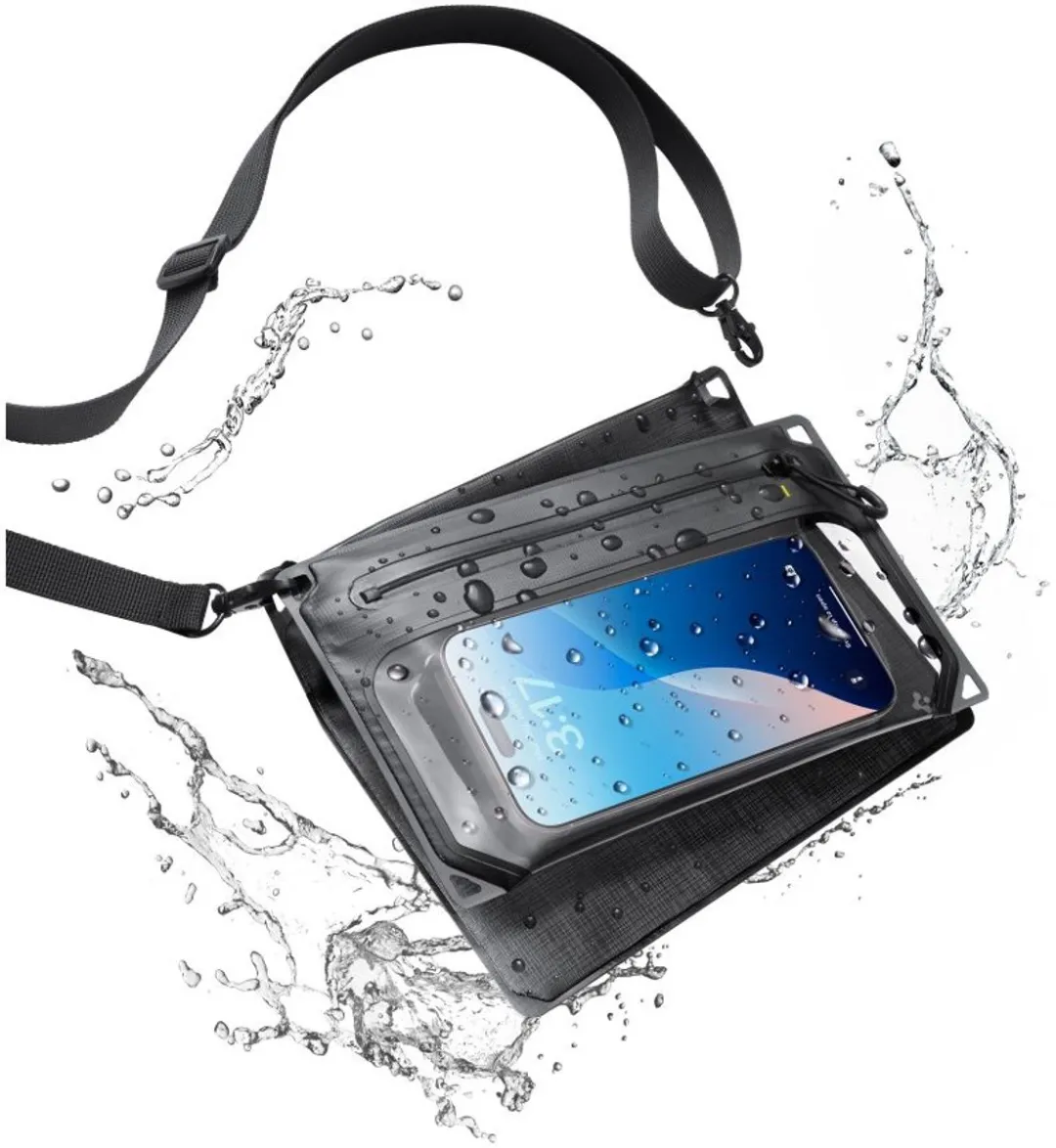 Spigen A640 Waterdichte Crossbag-hoes - Universeel - Zwart