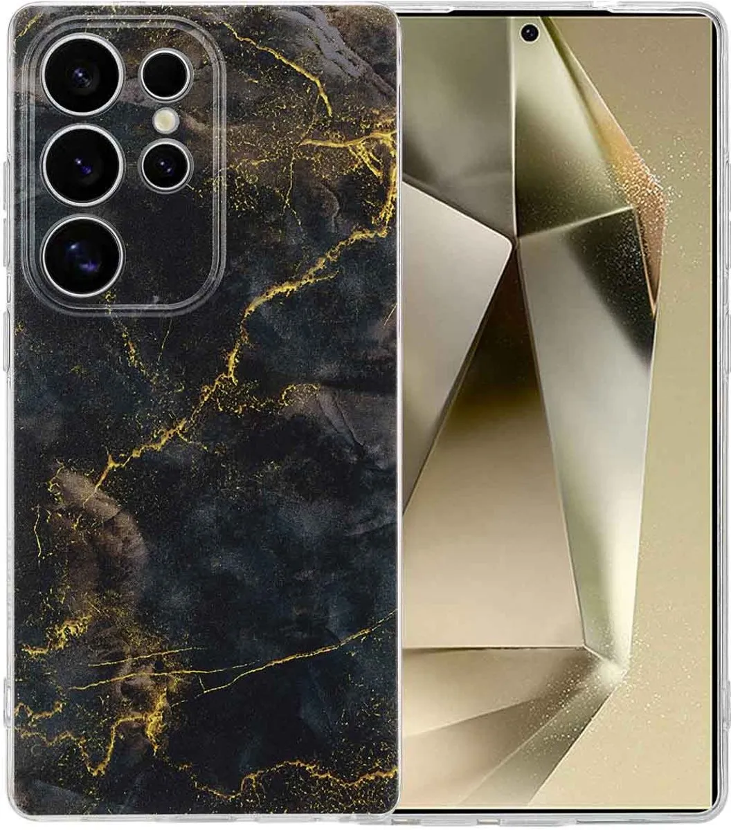 imosHion Hoesje Samsung Galaxy S25 Ultra - Black Marble