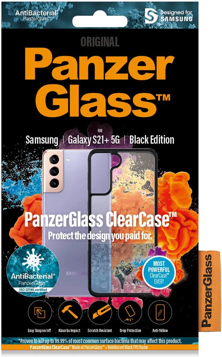 PanzerGlass ClearCase AntiBacterial PZ-0262 Hoesje - Zwart