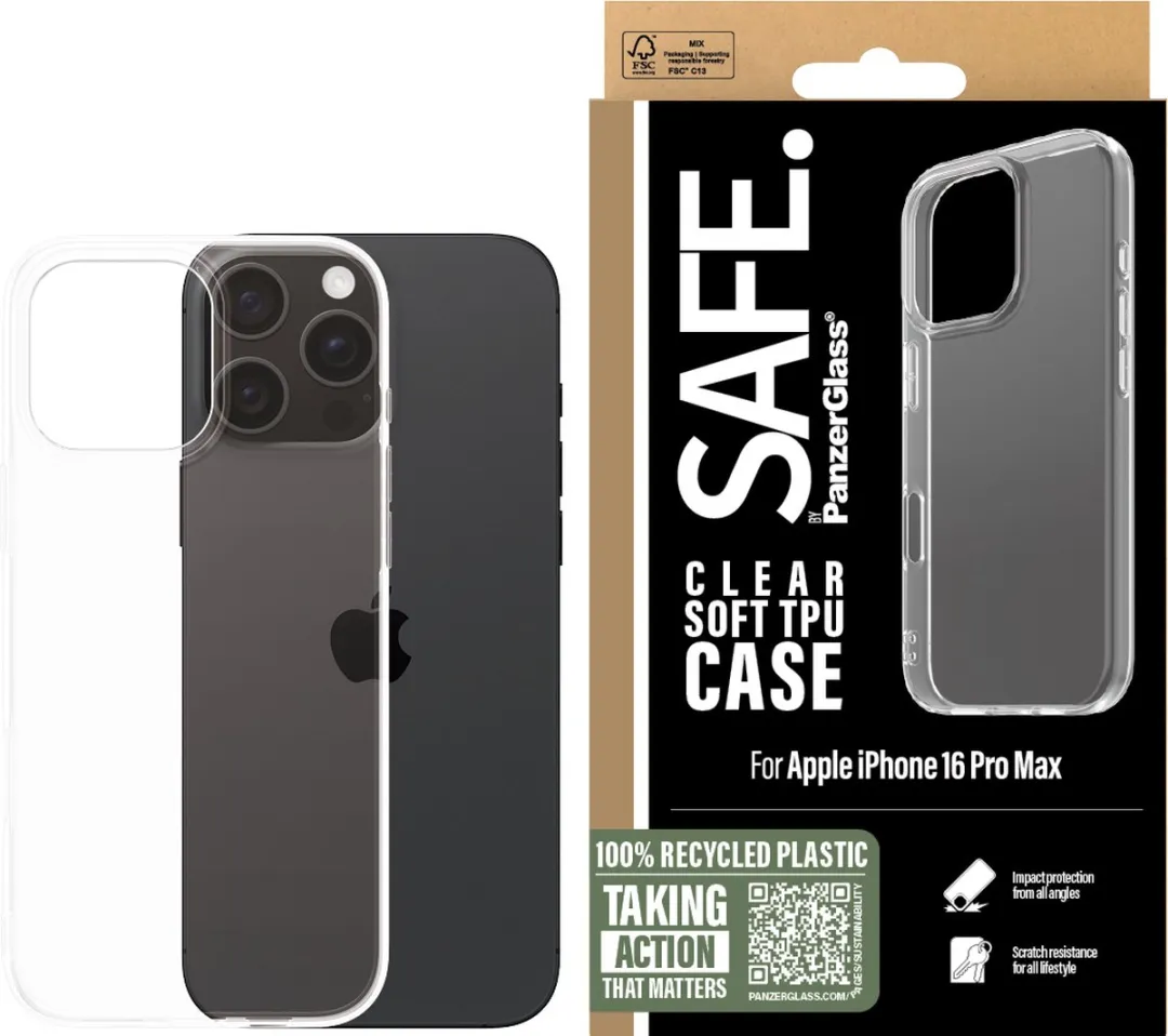 PanzerGlass SAFE. by TPU iPhone 15 Pro Max Hoes - Transparant