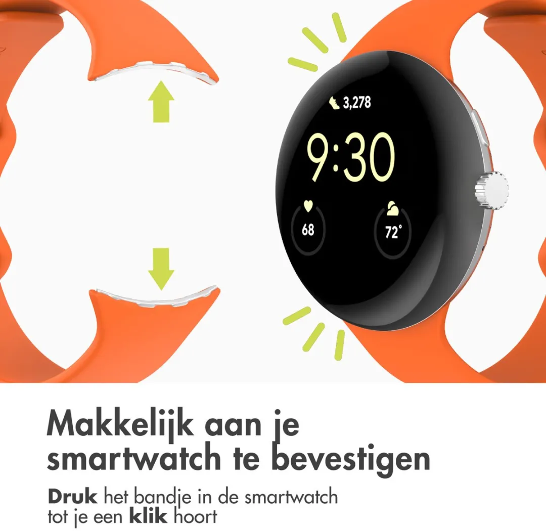 Imoshion Siliconen Bandje Google Pixel Watch 3/4 45mm - Maat S - Oranje