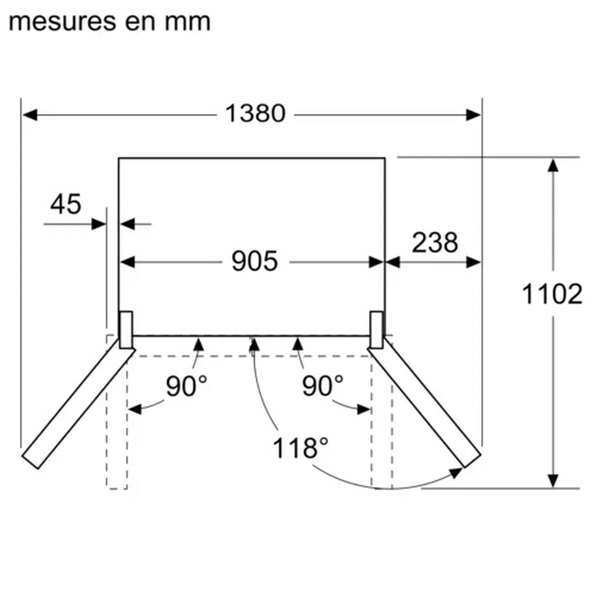 Bosch KFN96VPEA Amerikaanse Koelkast 4 French Door - 605L - RVS