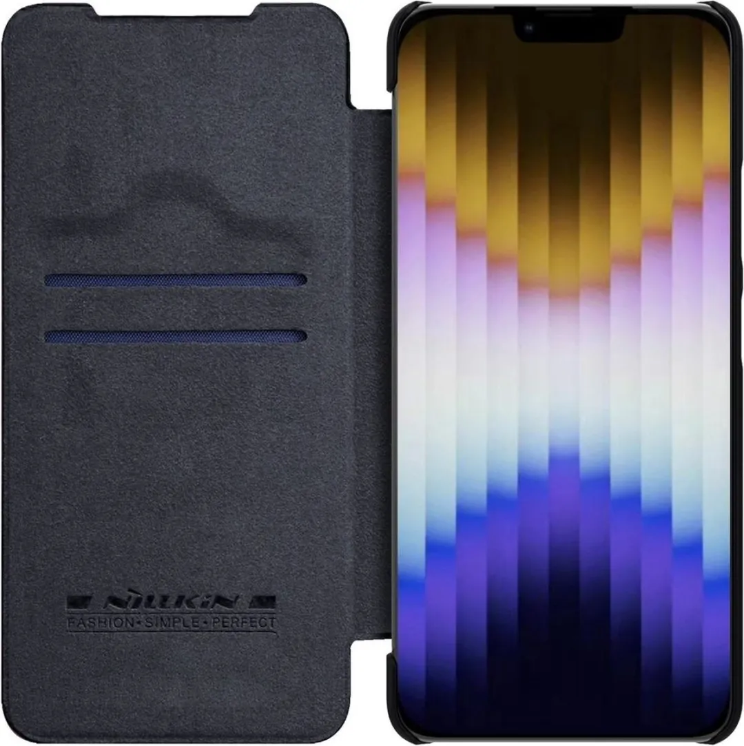 Nillkin Qin Pro iPhone 14 Plus Hoesje - Kunstleer Zwart