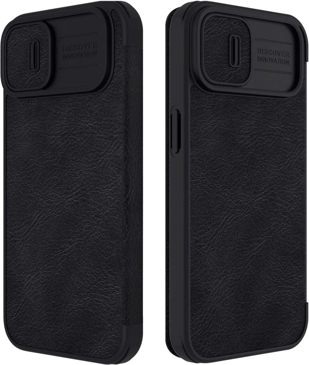 Nillkin Qin Pro iPhone 14 Plus Hoesje - Kunstleer Zwart - afbeelding 3 van 6