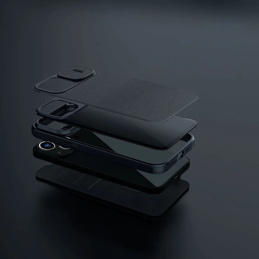 Nillkin Qin Pro iPhone 14 Plus Hoesje - Kunstleer Zwart - afbeelding 4 van 6