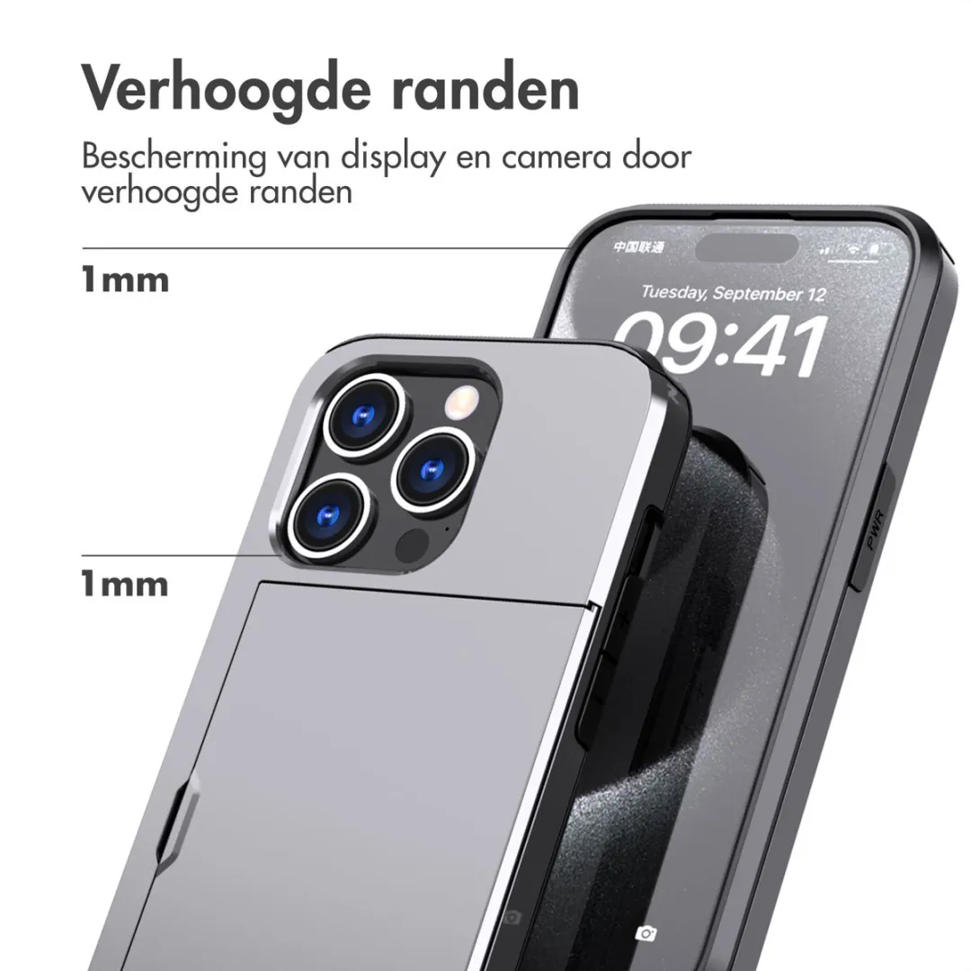 Imoshion Hoesje iPhone 15 Pro - Grijs - 2 Pasjes