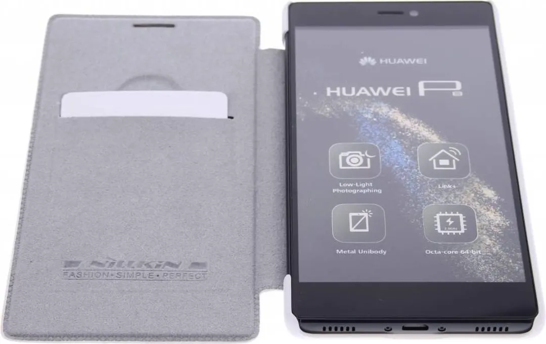 Nillkin Qin Leather Slim Booktype Hoes - Huawei P8 - Wit