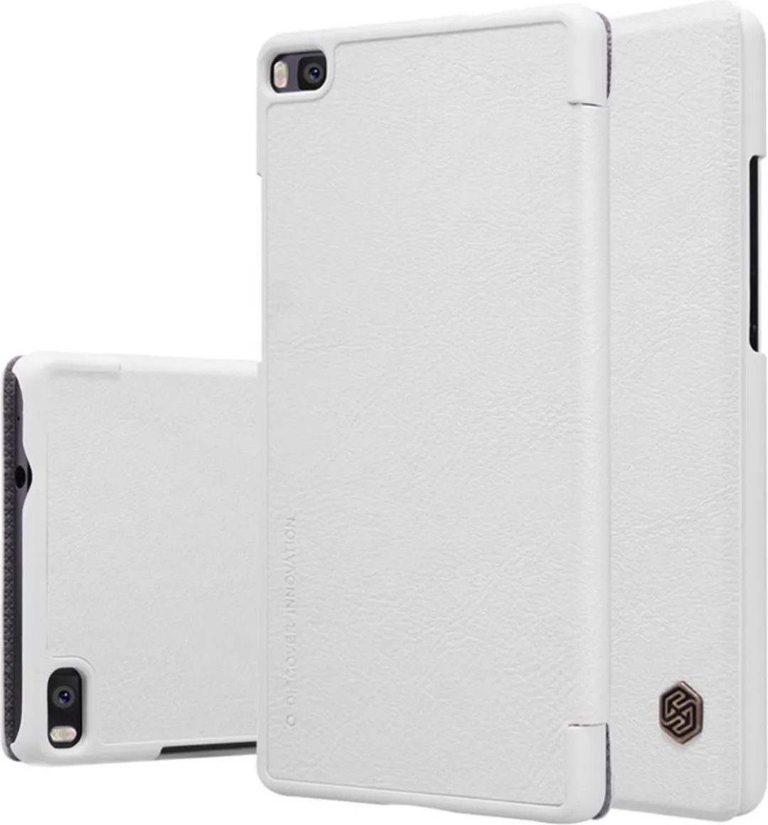 Nillkin Qin Leather Slim Booktype Hoes - Huawei P8 - Wit - afbeelding 6 van 6