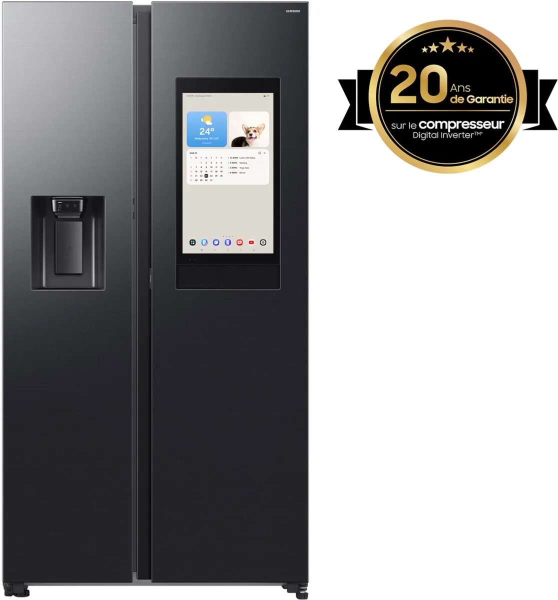 SAMSUNG RS90F66BEFEF Family Hub™ koelkast 9-serie (614L) Zwart (mat) Wifi