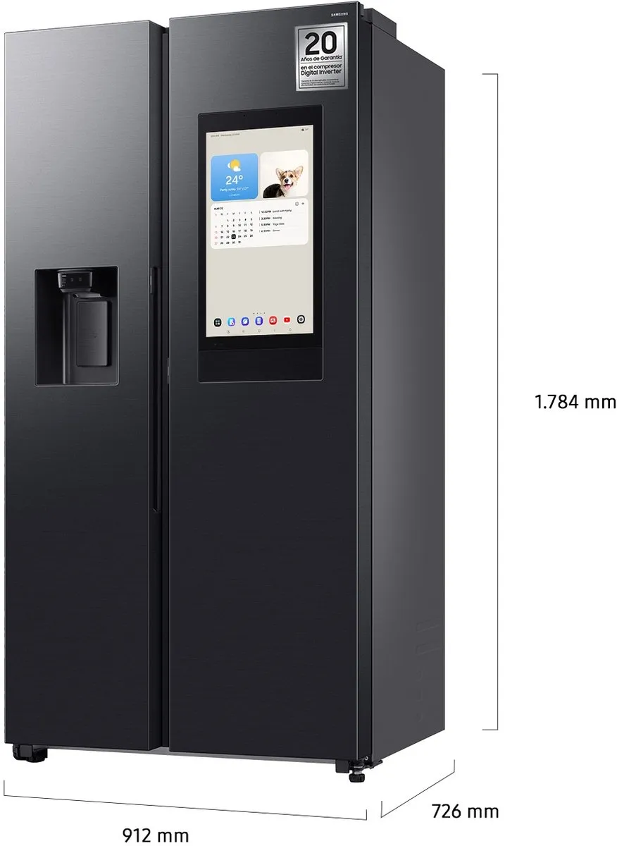 SAMSUNG RS90F66BEFEF Family Hub™ koelkast 9-serie (614L) Zwart (mat) Wifi